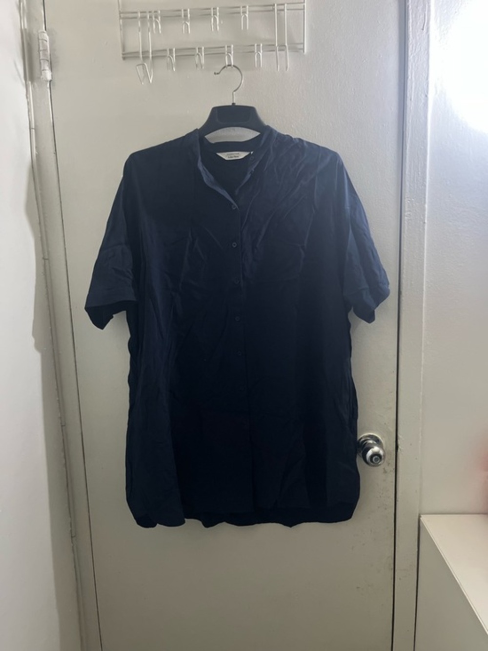 & Other Stories Dark Navy Short-Sleeve Button-Down Shirt